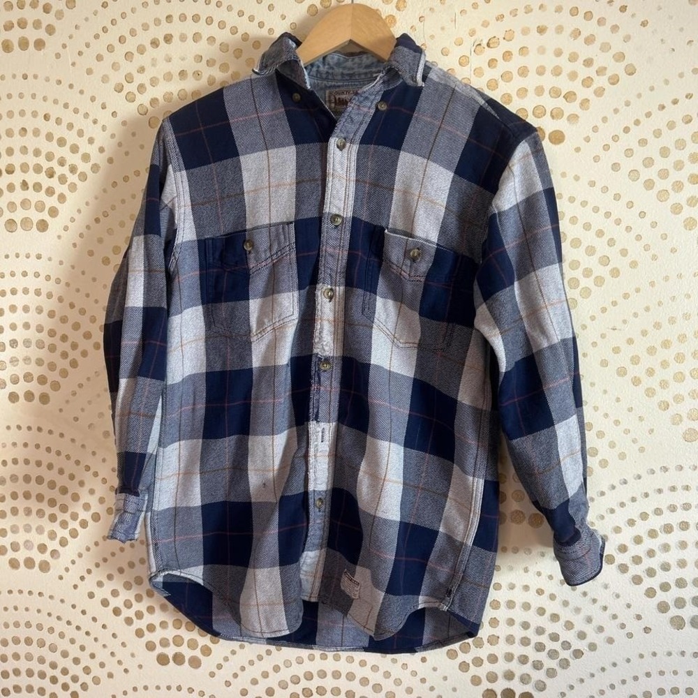Vintage 90s SMALL Thrashed County Seat Grunge Skater Cotton Flannel Flawed